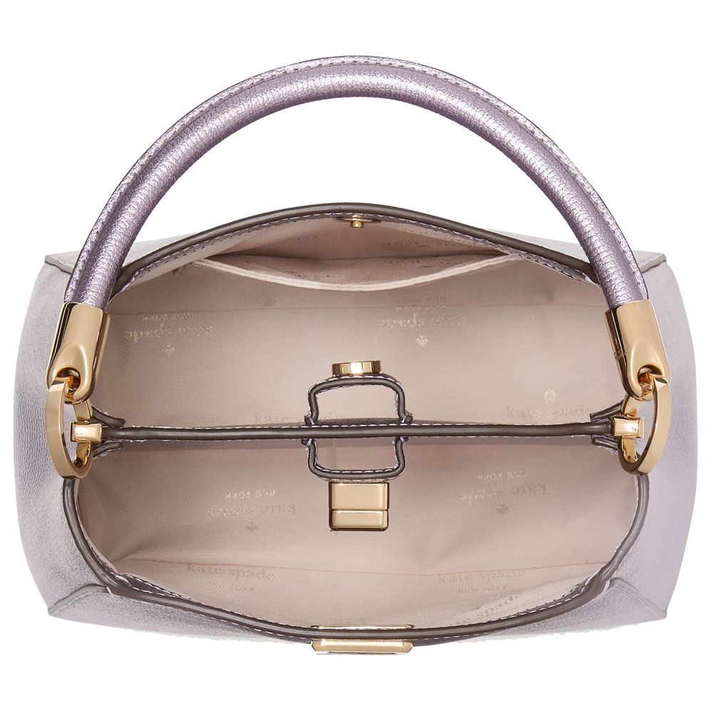 Kate Spade Phoebe Metallic Small Top Handle Satchel Light Candied Flower # KJ951