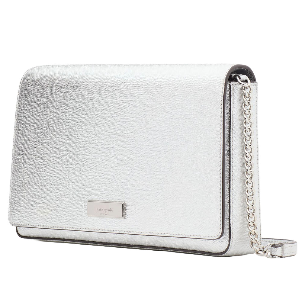 Kate Spade Kenzie Metallic Small Convertible Crossbody Lunar Light # KI964