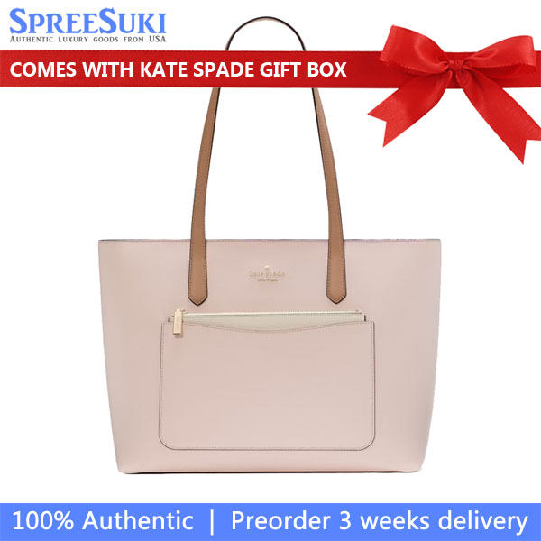 Kate Spade Staci Colorblock Leather Large Tote Set Rose Smoke # KH401