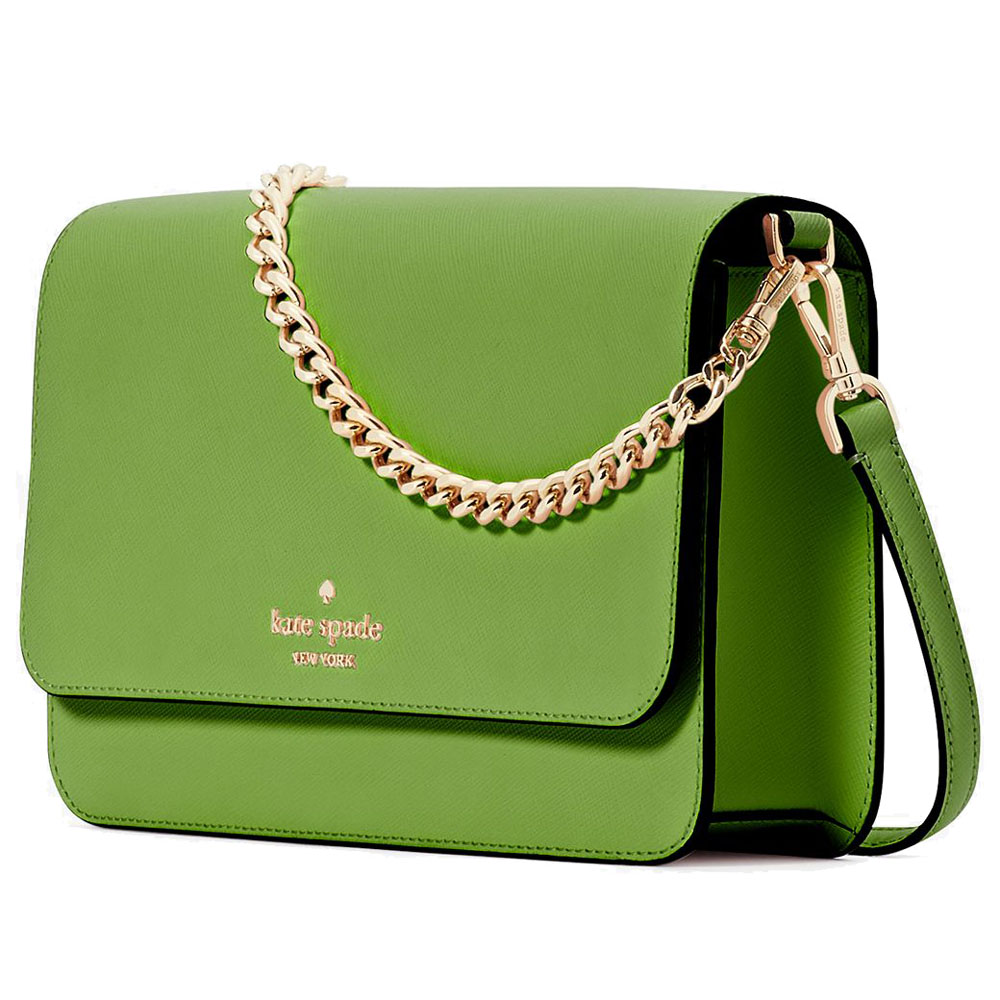 Kate Spade Madison Flap Saffiano Crossbody Bag Sling Turtle Green # KC430