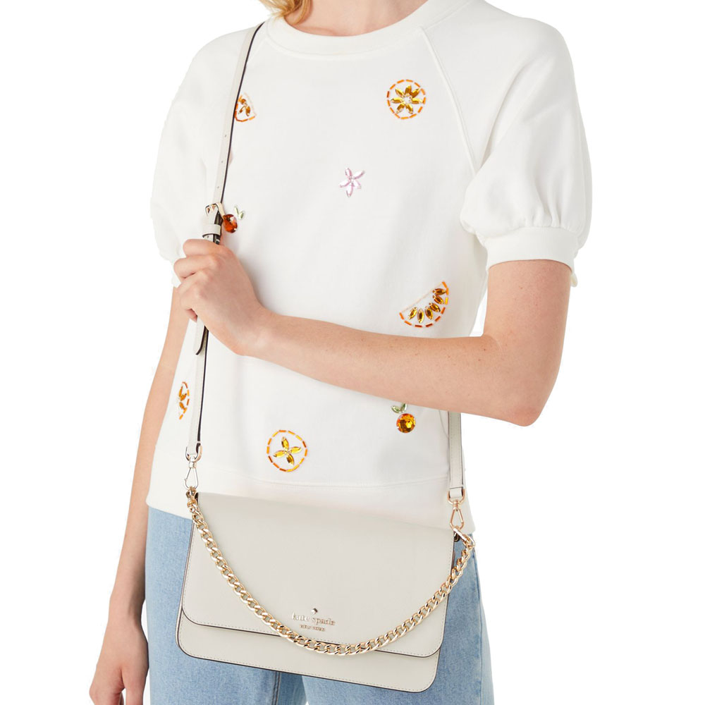 Kate Spade Madison Flap Saffiano Crossbody Bag Sling Meringue # KC430