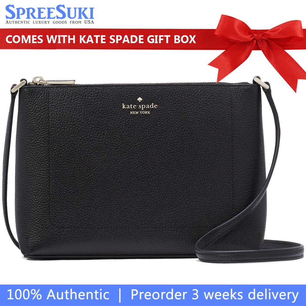 Kate Spade Leila Medium Crossbody Black # KG464