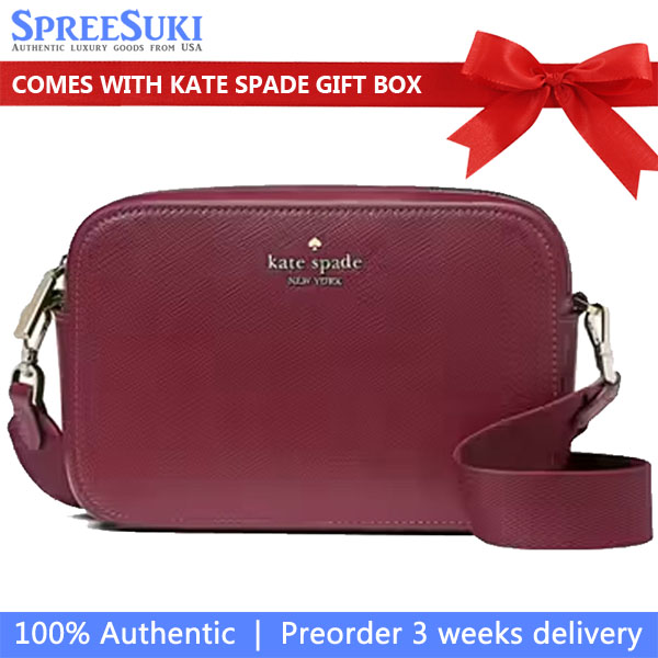 Kate Spade Mini Camera Bag Saffiano Leather Madison Blackberry Preserves # KC584