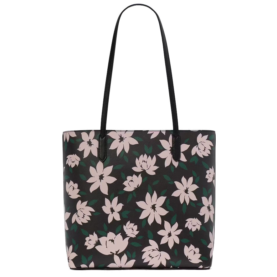 Kate Spade Jana Winter Blooms Medium Tote Black Multi # KI863