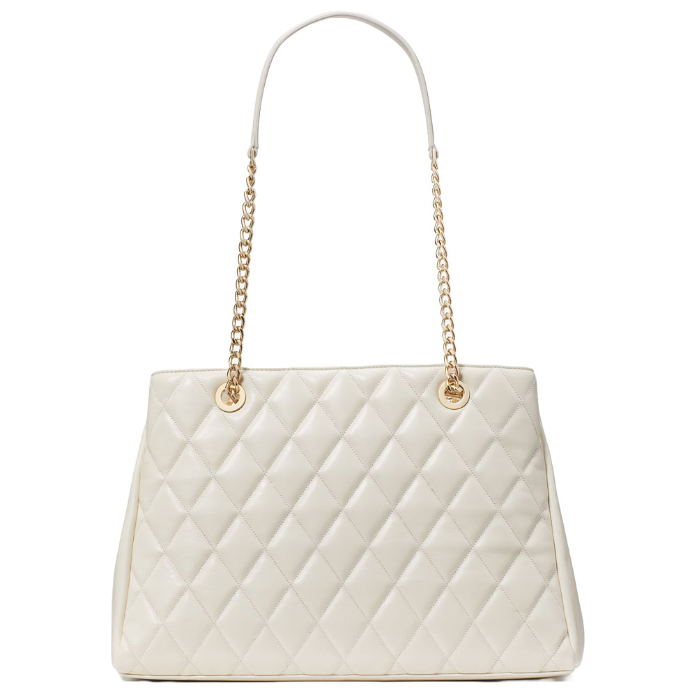 Kate Spade Carey Smooth Quilted Triple Comp Tote Meringue # KH229