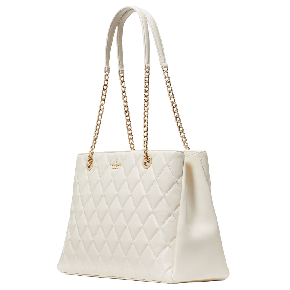 Kate Spade Carey Smooth Quilted Triple Comp Tote Meringue # KH229