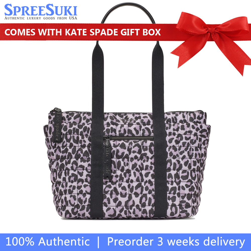 Kate Spade Camden Spotted Leopard Medium Tote Violet Mist Multi # KI842