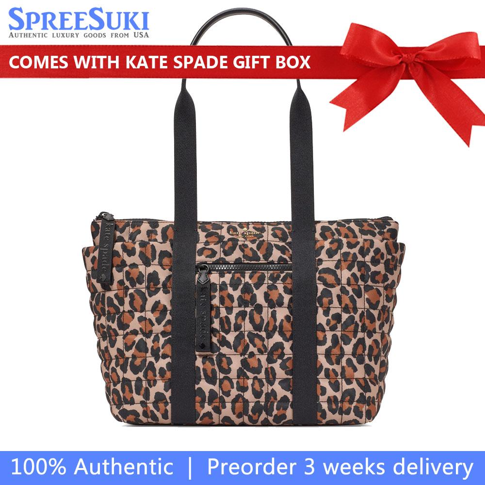 Kate Spade Camden Spotted Leopard Medium Tote Brown Multi # KI842