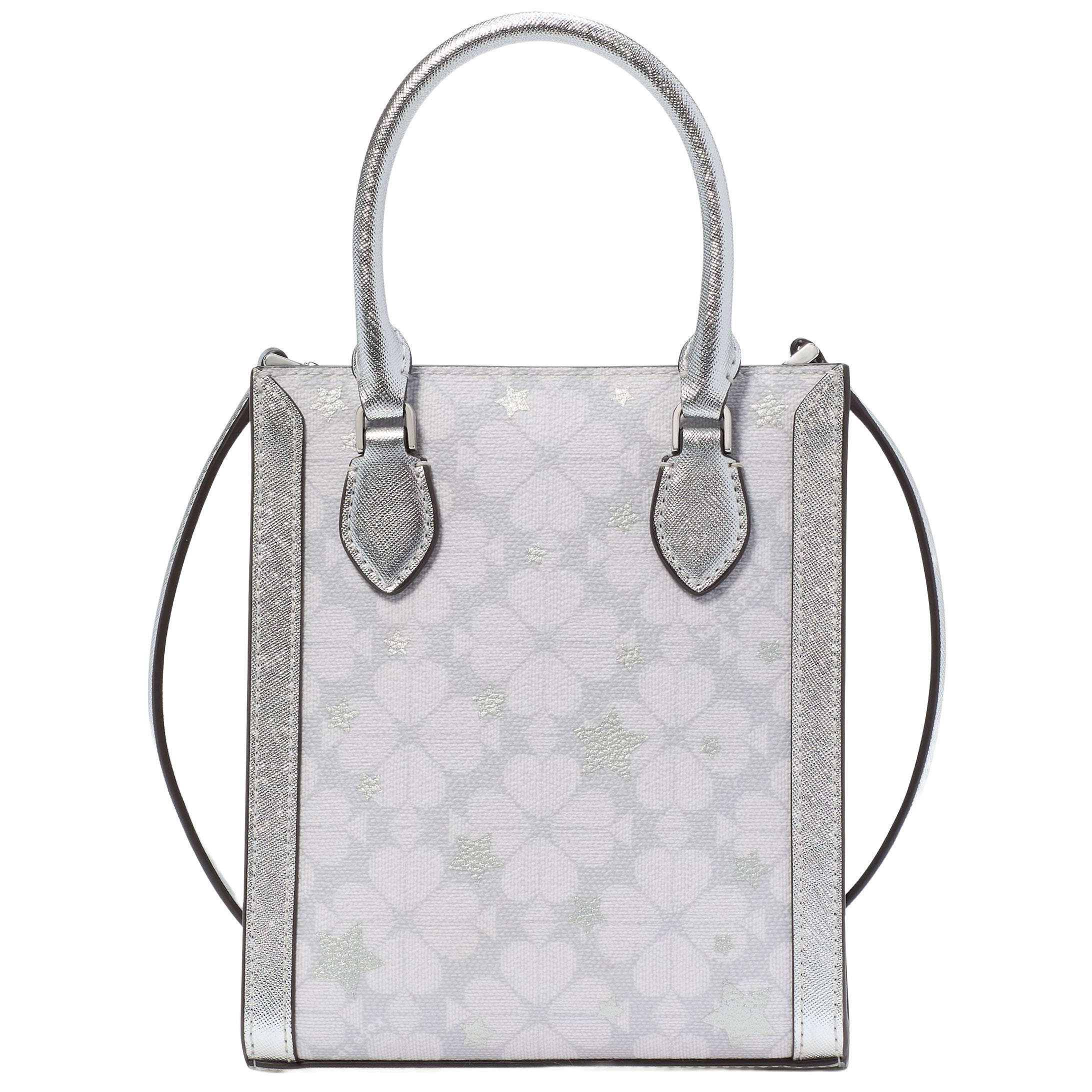 Kate Spade Spade Flower Star Toss Small Tote Platinum Grey Multi # KJ957