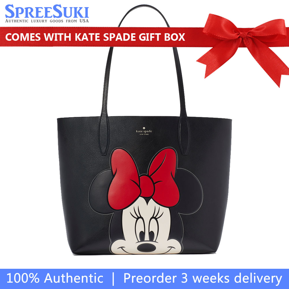 Kate Spade Disney X Kate Spade New York Reversible Minnie Large Tote Black Multi # KG592