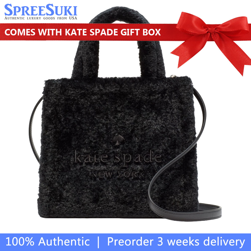 Kate Spade Ellie Faux Fur Small Tote Black # KI861