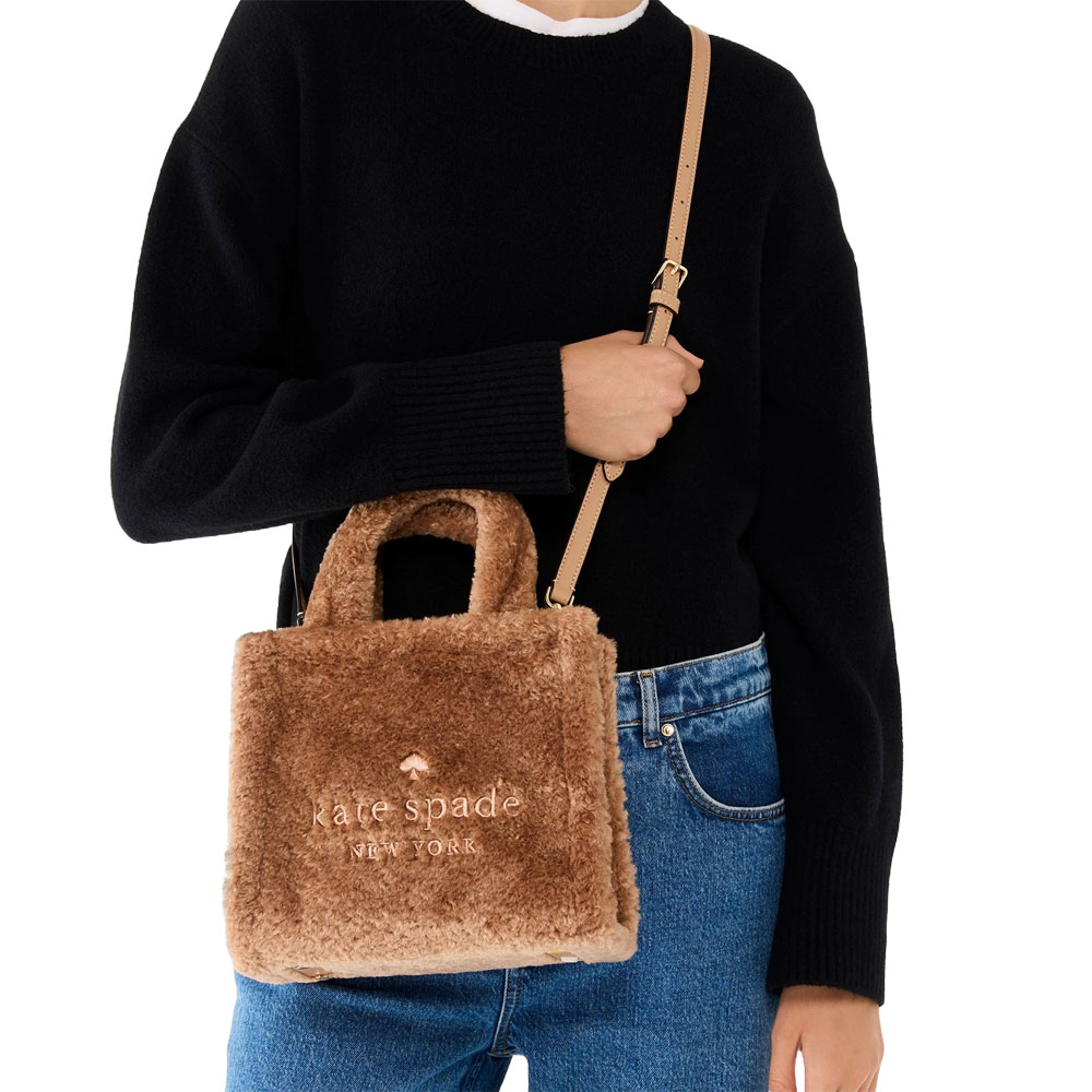 Kate Spade Ellie Faux Fur Small Tote Light Fawn # KI861