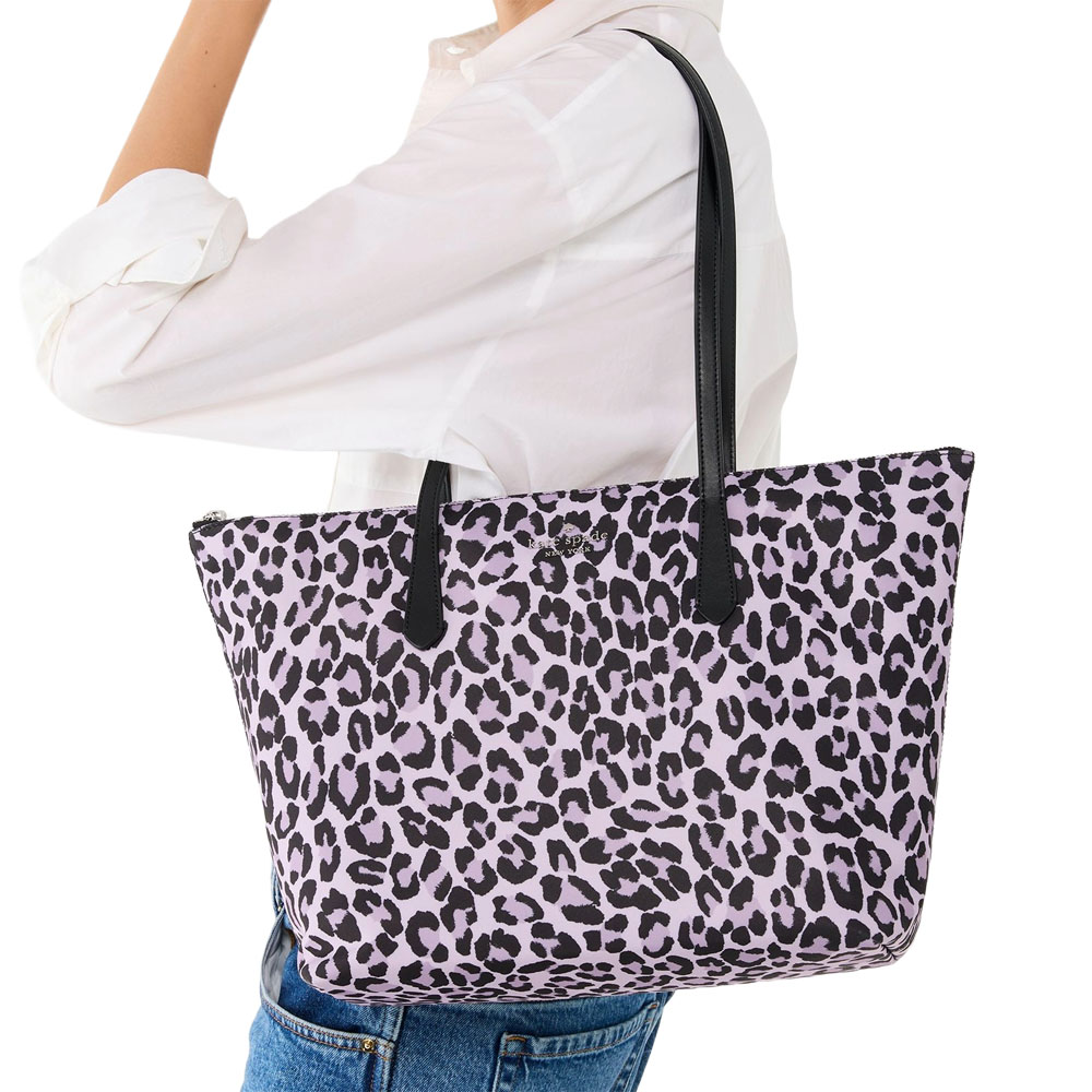 Kate Spade Kitt Spotted Leopard Medium Tote Violet Mist Multi # KI888