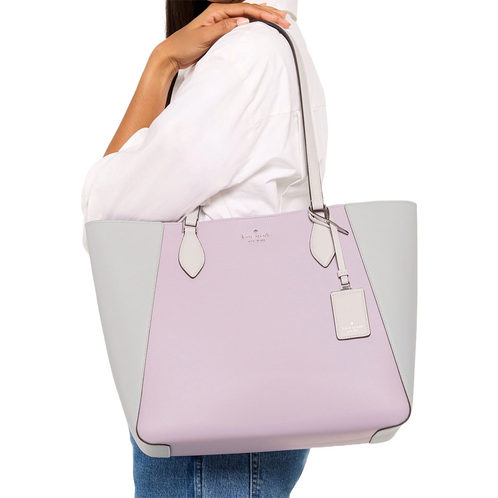 Kate Spade Poppy Colorblock Large Tote Violet Mist Multi # KG757