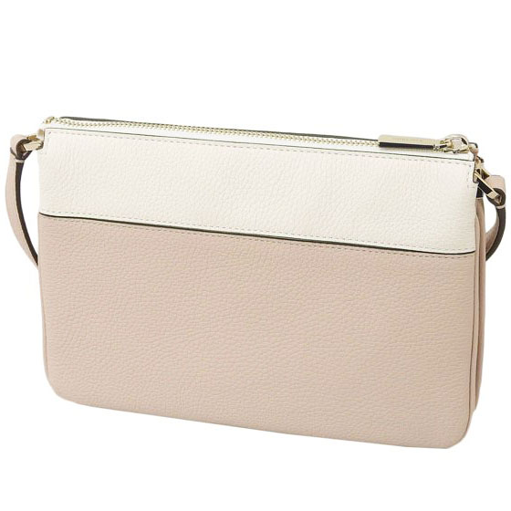 Kate Spade Crossbody Bag Leila Colorblock Triple Gusset Crossbody Light Sand Off White Beige # WKR00423D2