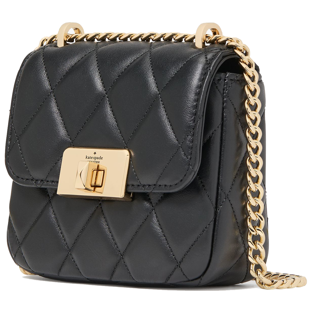 Kate Spade Carey Quilted Micro Flap Crossbody Black # KJ956