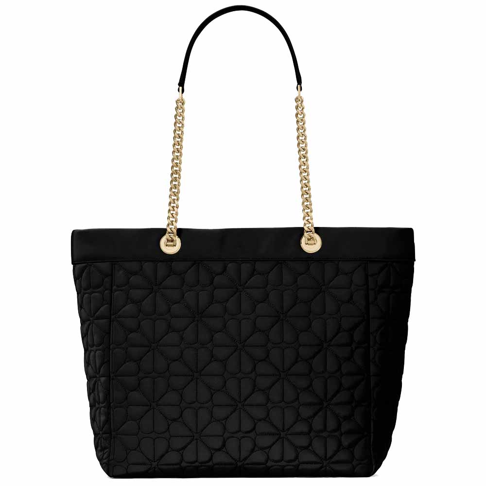 Kate Spade Spade Flower Quilted Nylon Xl Tote Black # KK074