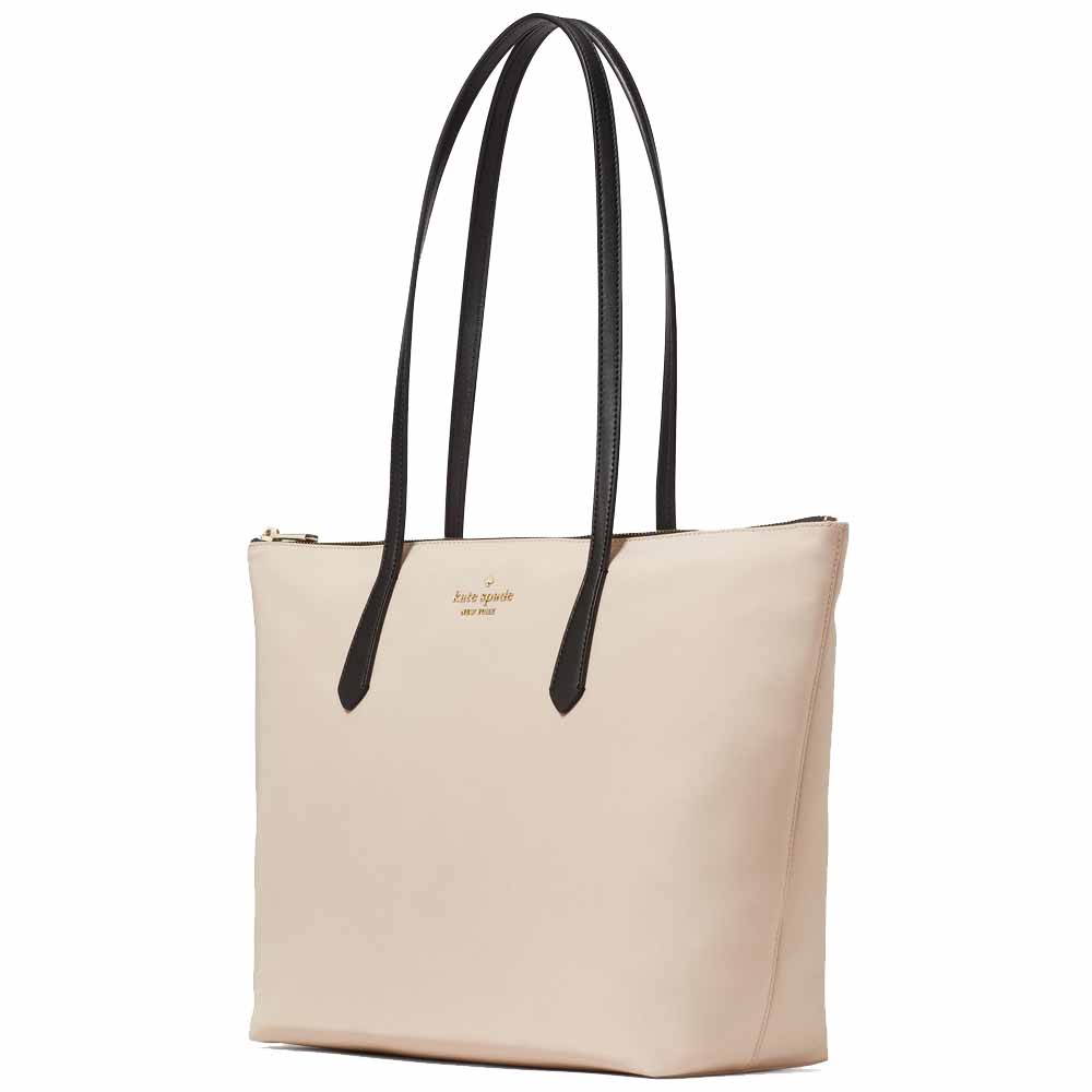 Kate Spade Kitt Nylon Medium Tote Warm Beige Multi # KG460