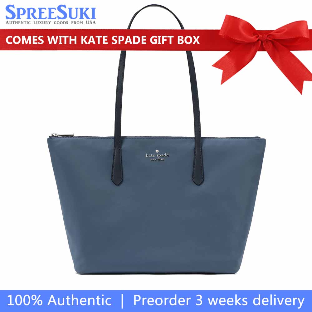 Kate Spade Kitt Nylon Medium Tote Bluestone Multi # KG460