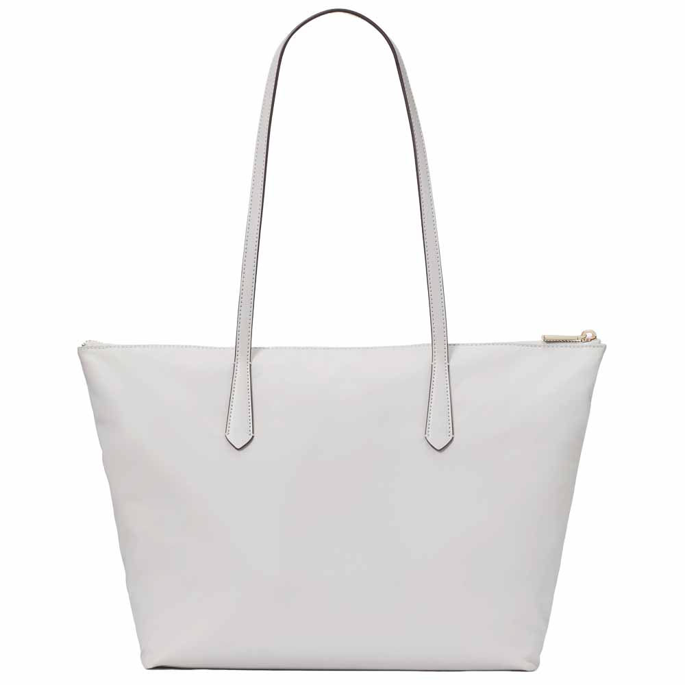 Kate Spade Kitt Nylon Medium Tote Platinum Grey # KC455