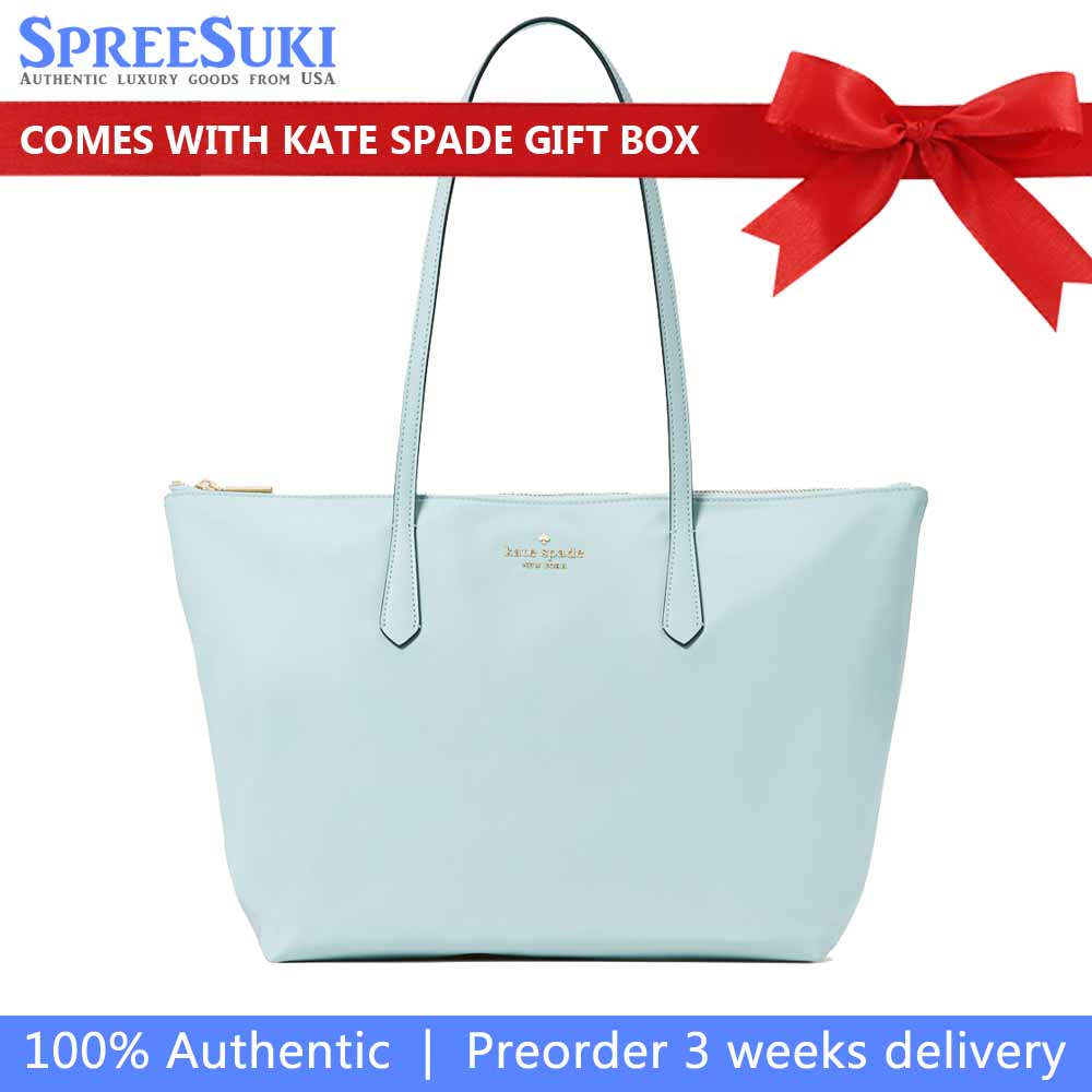 Kate Spade Kitt Nylon Medium Tote Blue Glow # KC455