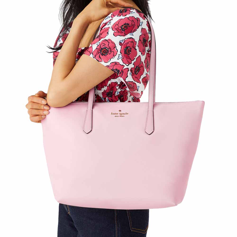 Kate Spade Kitt Nylon Medium Tote Pink Horizon # KC455