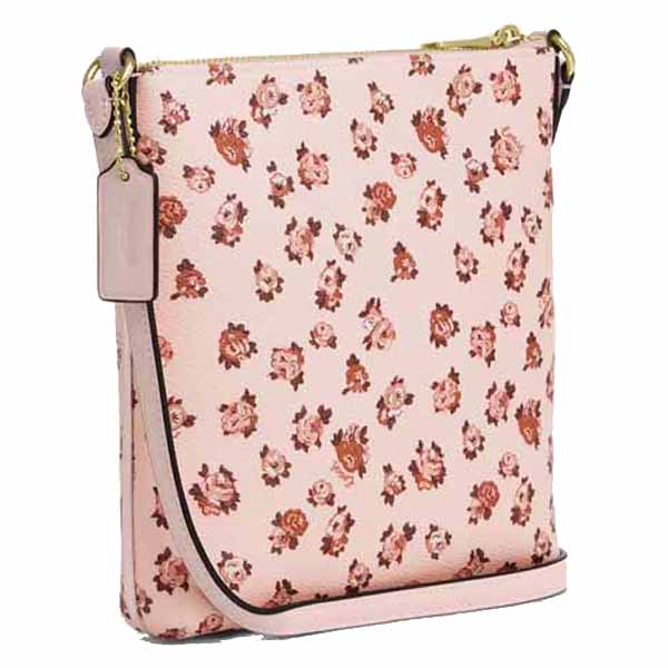 Coach Mini Rowan File Bag With Rose Print Blush Multi # CAB05