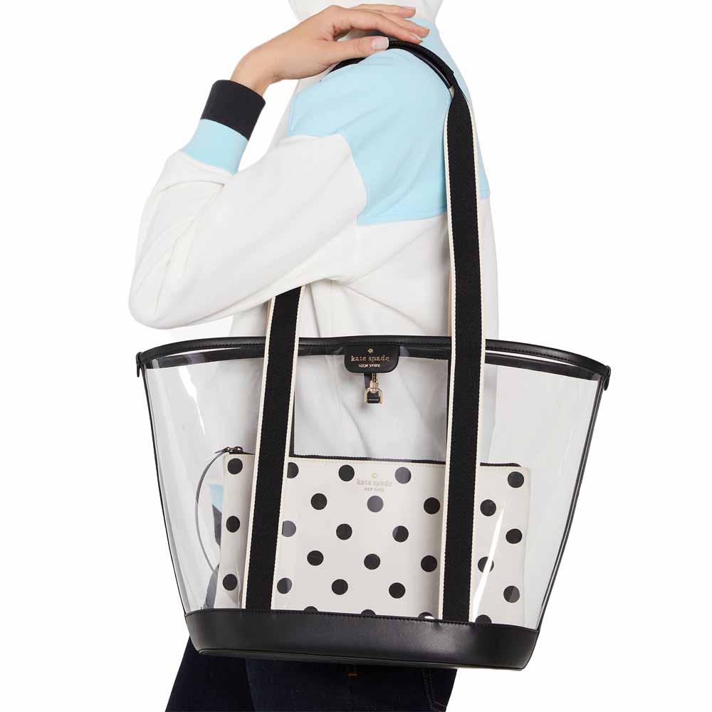 Kate Spade Clare See Through Tote Black Multi # KG083