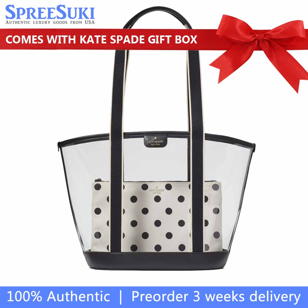 Kate Spade Clare See Through Tote Black Multi # KG083