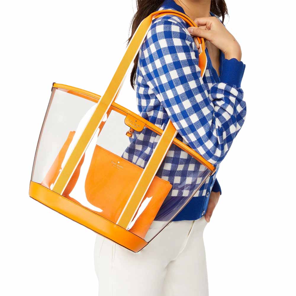 Kate Spade Clare See Through Tote Turmeric Root Multi # KG078