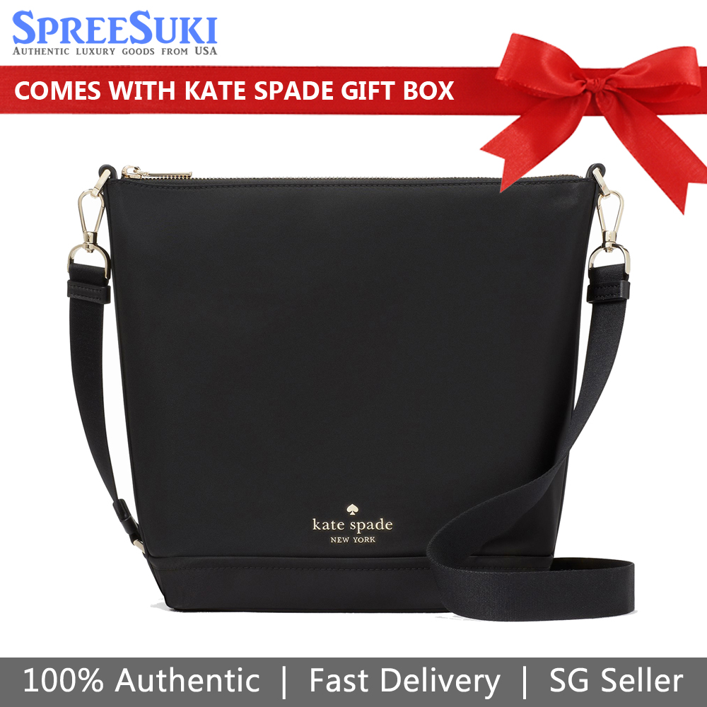 Kate Spade Chelsea Duffle Crossbody Bag Sling Black # KC444