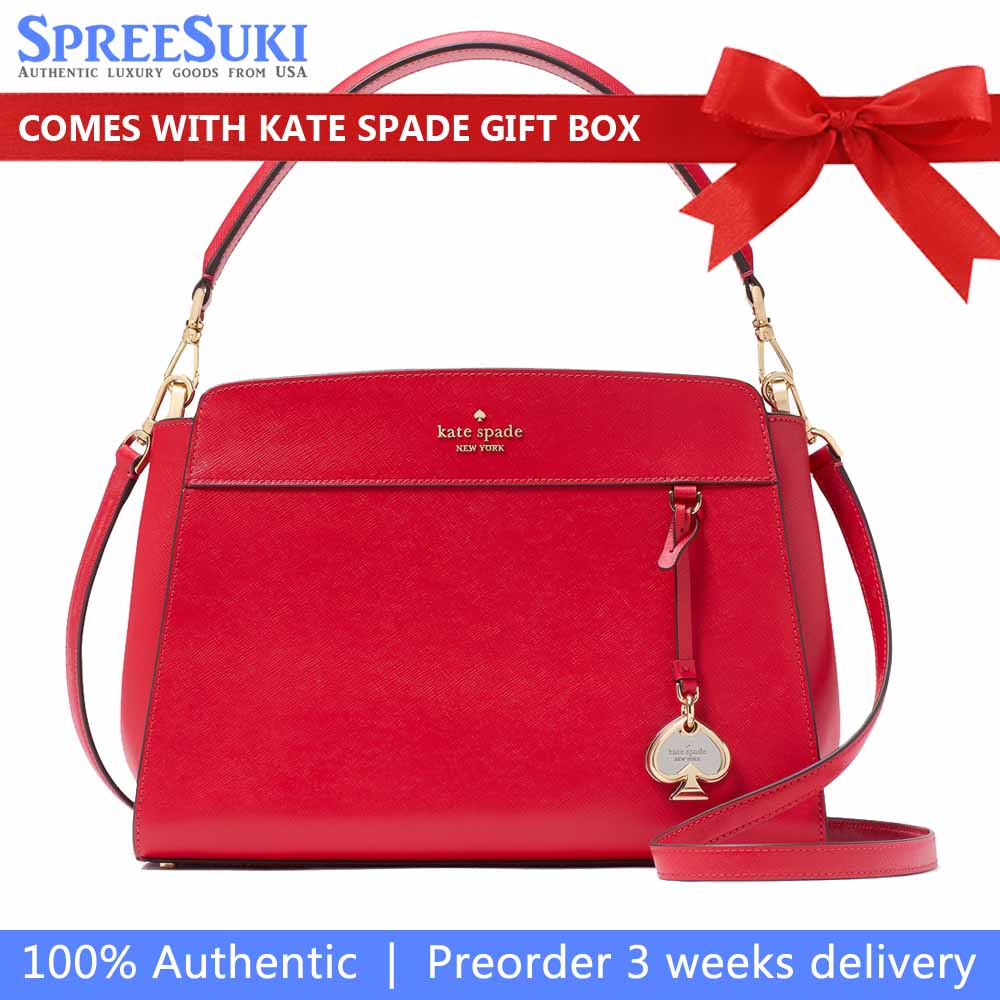 Kate Spade Madison Medium Top Handle Satchel Ruby Red # KK285