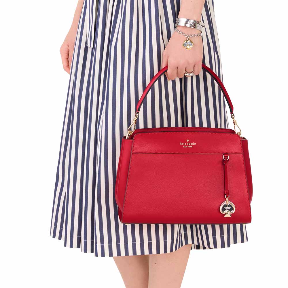 Kate Spade Madison Medium Top Handle Satchel Ruby Red # KK285