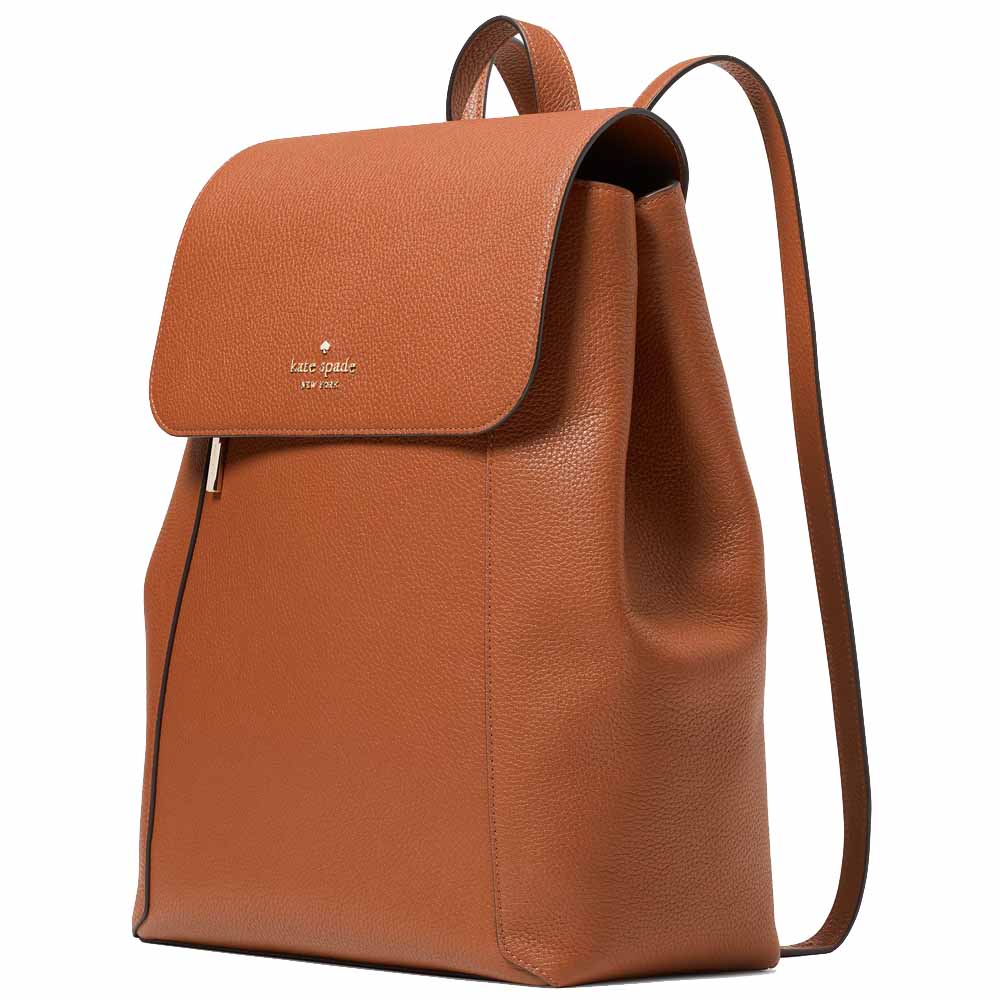 Kate Spade Lena Large Flap Backpack Warm Gingerbread # KH437