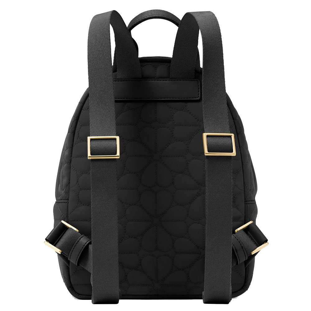 Kate Spade Spade Flower Quilted Fabric Small Backpack Black # KK158