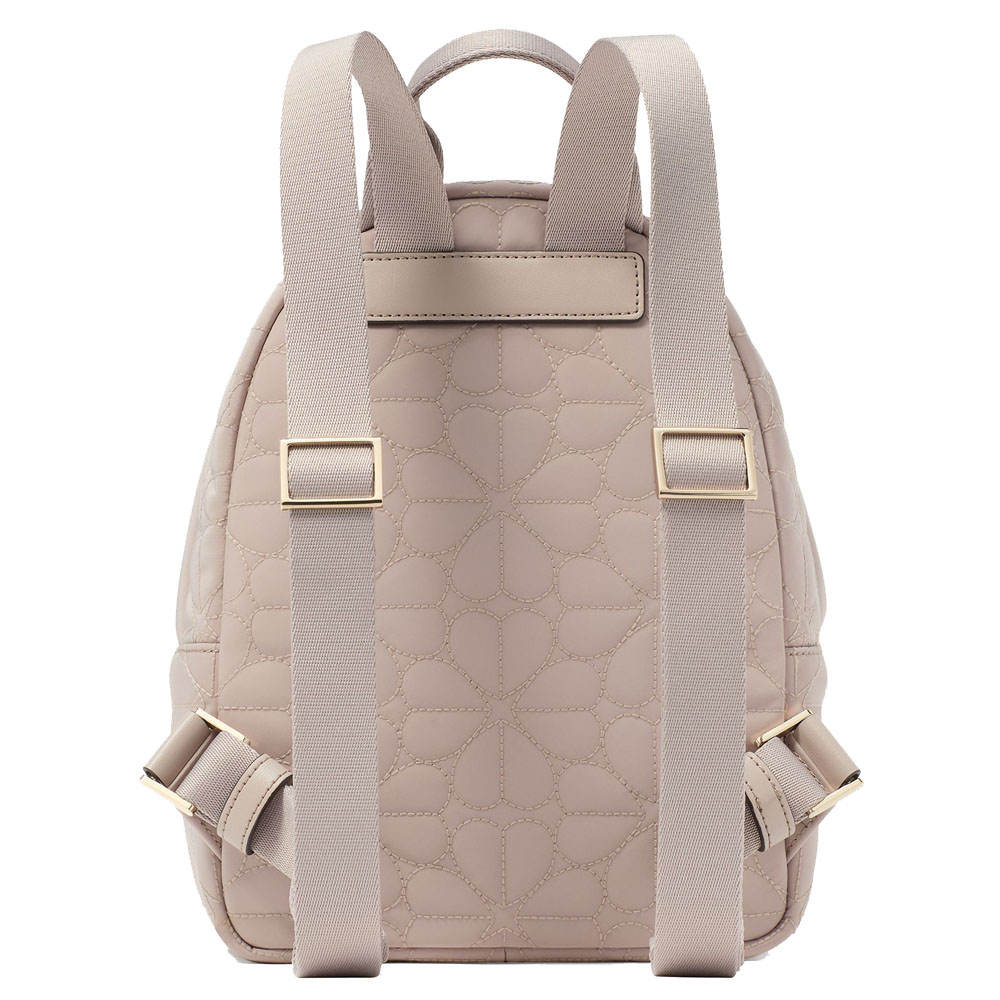 Kate Spade Spade Flower Quilted Fabric Small Backpack Cozy Grey # KK158