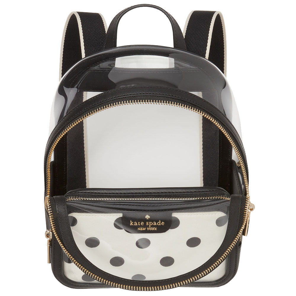 Kate Spade Clare See Through Small Backpack Black Multi # KG082