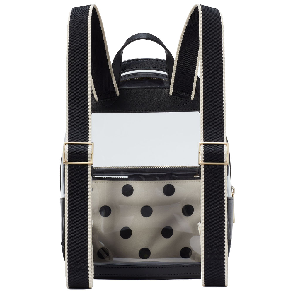 Kate Spade Clare See Through Small Backpack Black Multi # KG082