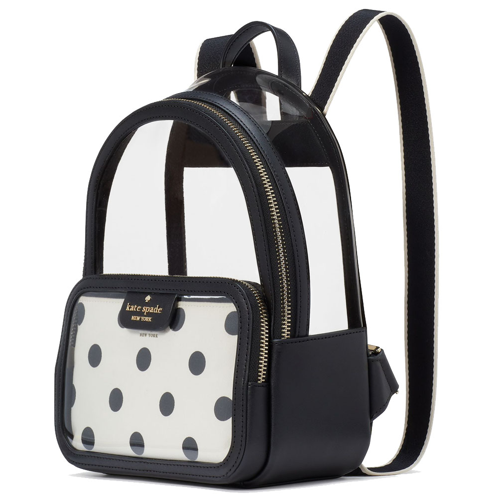 Kate Spade Clare See Through Small Backpack Black Multi # KG082