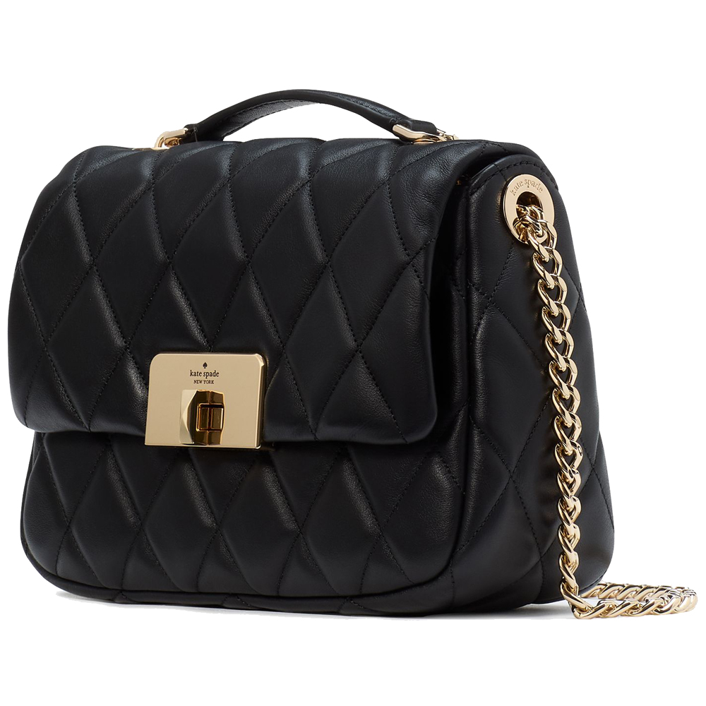 Kate Spade Carey Quilted Small Flap Crossbody Black # KJ949