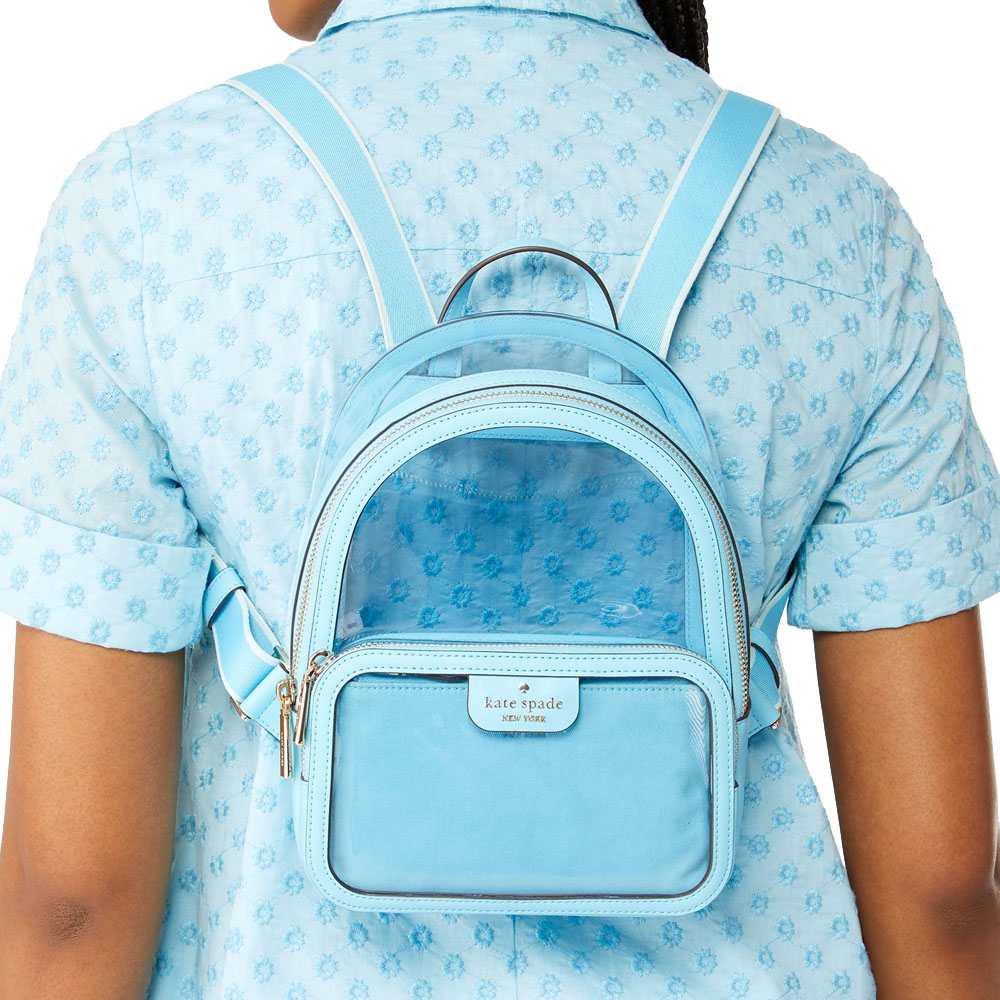 Kate Spade Clare See Through Small Backpack Blue Agate Multi # KG079