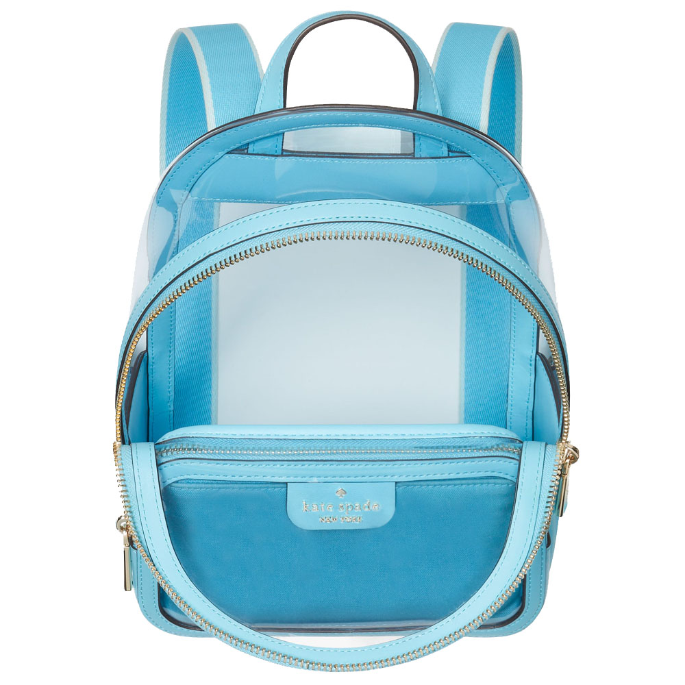 Kate Spade Clare See Through Small Backpack Blue Agate Multi # KG079