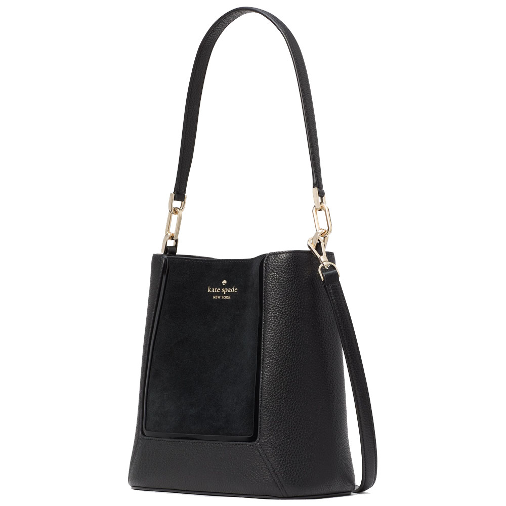 Kate Spade Lena Suede Bucket Bag Black Multi # KI881