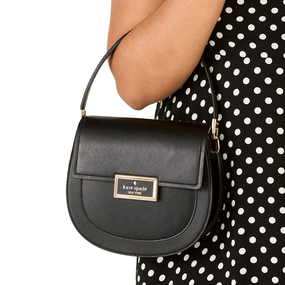 Kate Spade Reegan Saddle Bag Black # KH477