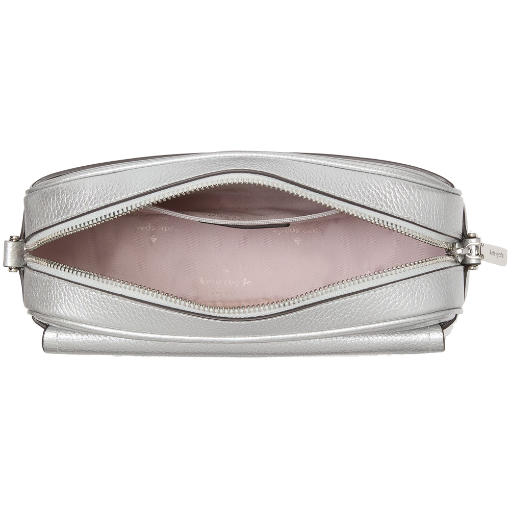 Kate Spade Rosie Metallic Small Flap Camera Bag Deco Silver # KI899