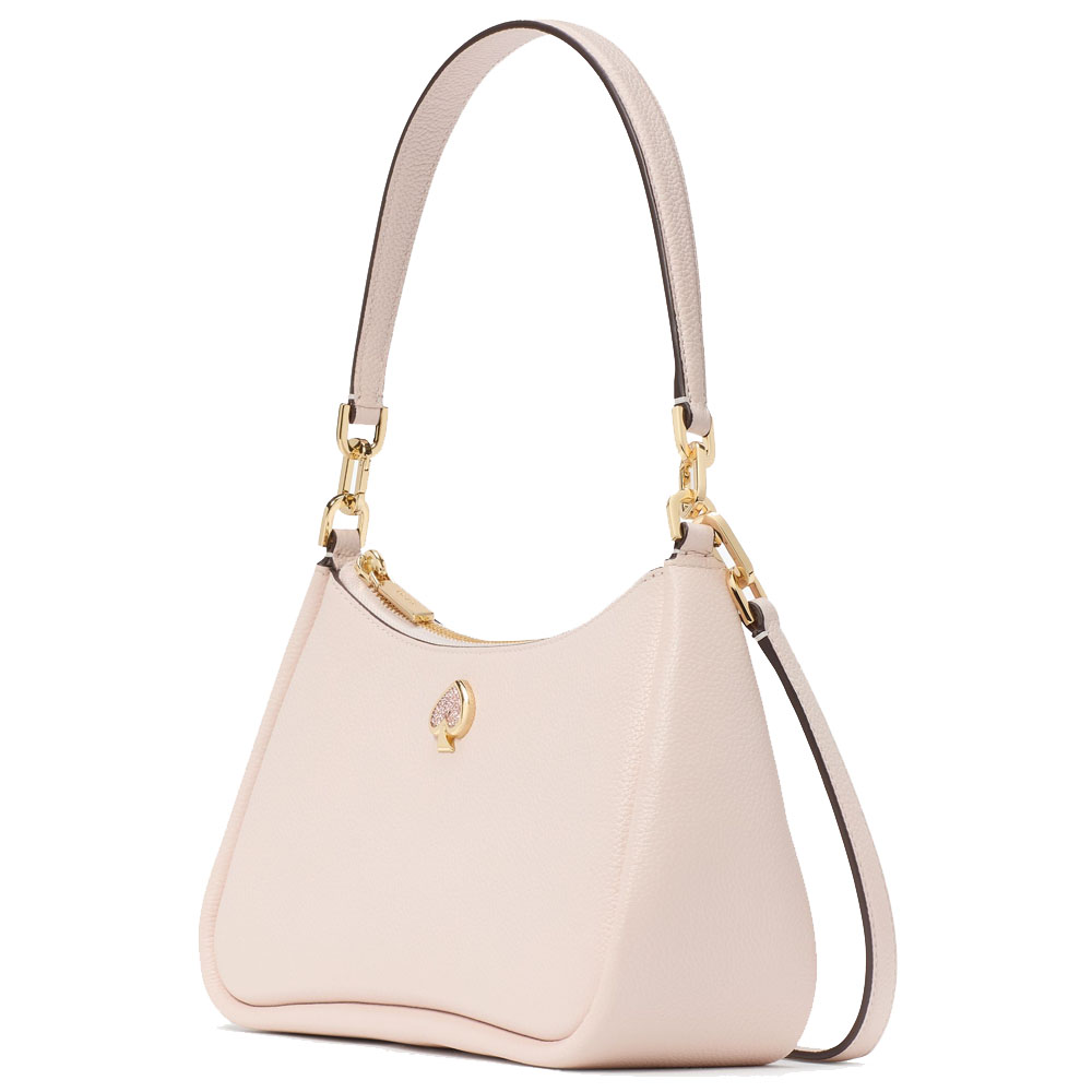 Kate Spade Kayla Embellished Spade Convertible Shoulder Bag Powdered Sugar # KK164