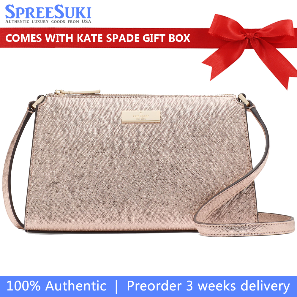 Kate Spade Kenzie Limited Edition Metallic Mini Crossbody Rose Gold # KI982