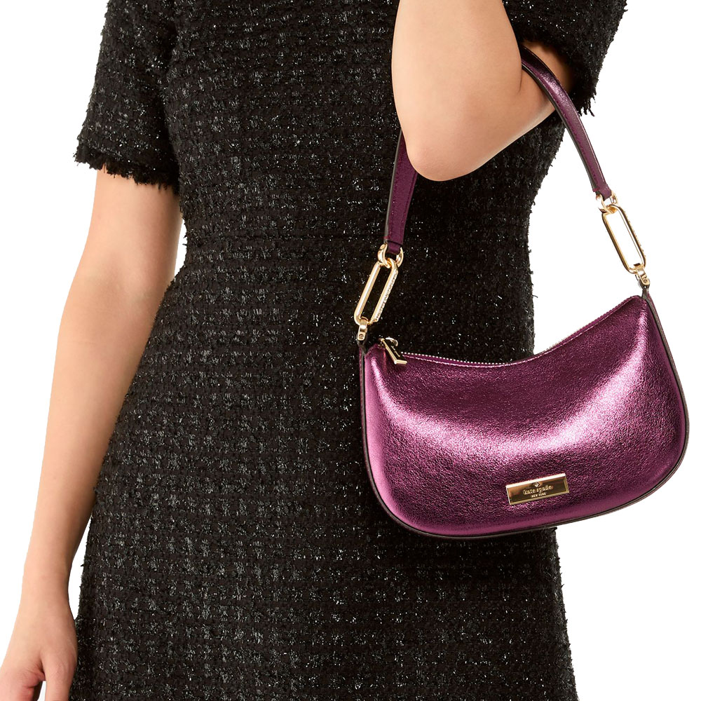 Kate Spade Nina Metallic Shoulder Bag Dark Raspberry # KI947