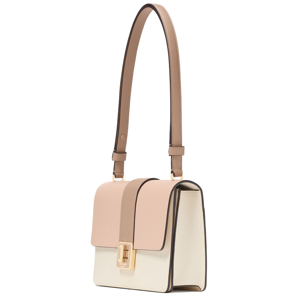 Kate Spade Phoebe Turnlock Shoulder Bag Toasted Hazelnut Multi # KK138