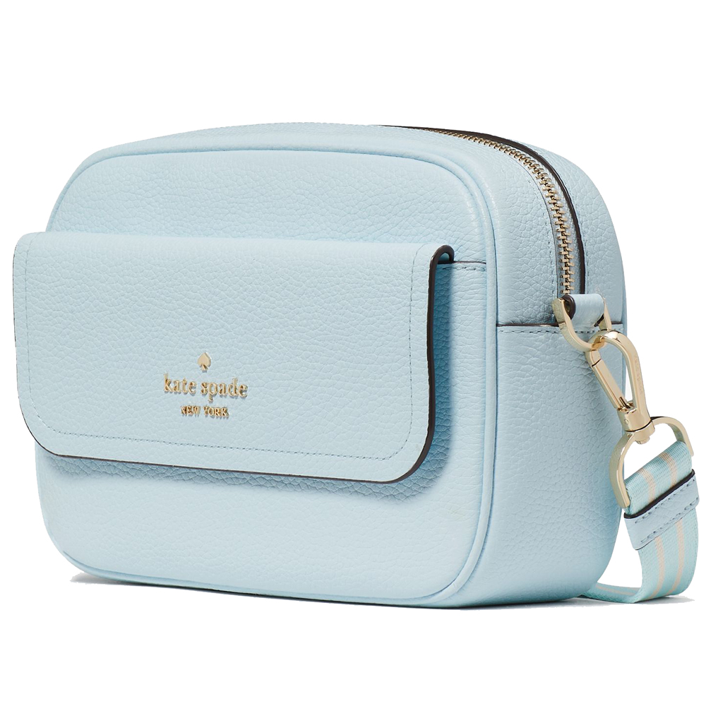 Kate Spade Crossbody Bag Sling Rosie Pebbled Leather Flap Camera Bag Crisp Sky # K6057